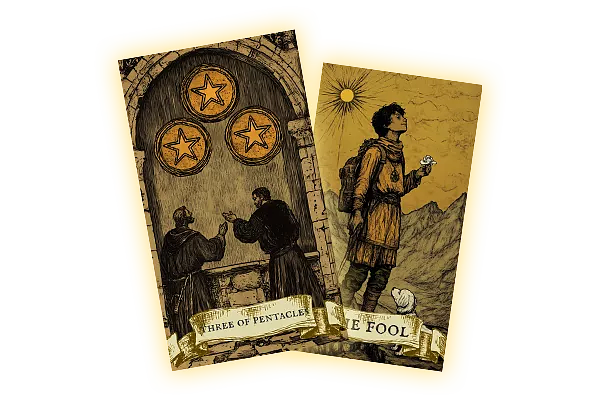 The Fool and the Three of Pentacles