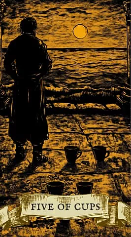 the card "Five of Cups"
