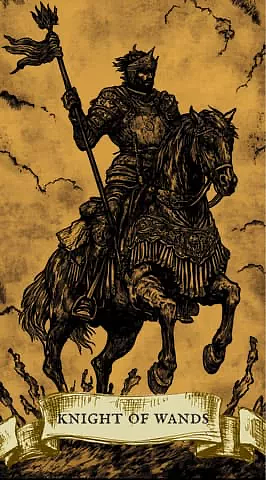 the card "Knight of Wands"