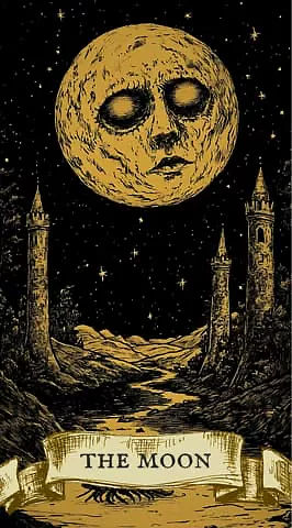 The Moon Tarot card