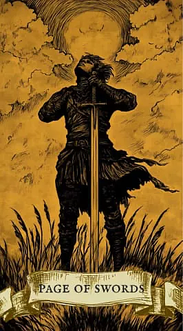 Today, the card "Page of Swords" fell out for you