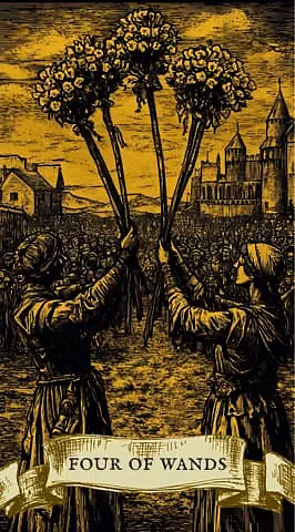 Today, the card "Four of Wands" fell out for you