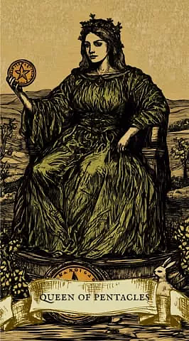 the card "Queen of Pentacles" fell out for you