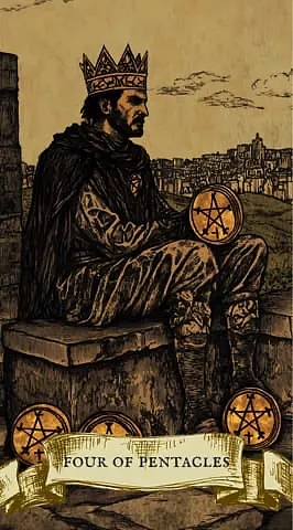 Today, the card "Four of Pentacles" fell out for you