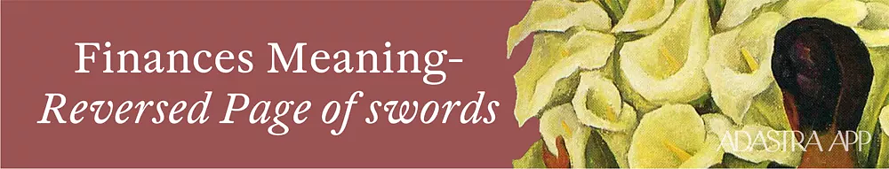 meaning of tarot cards page of swords